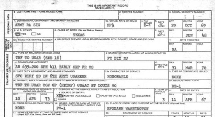 DD-214 Military Paperwork