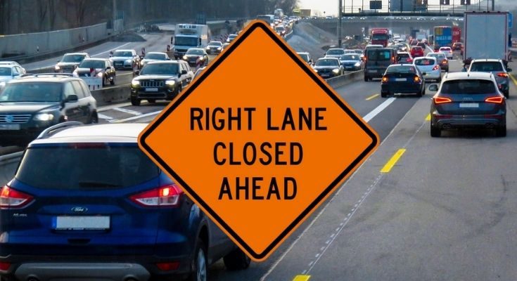 right lane closed