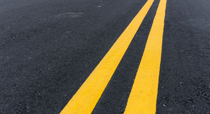Road line striping