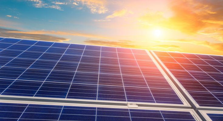 Solar panels, green energy