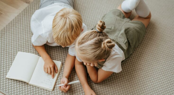 Children doing homework