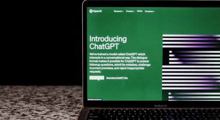 Laptop displaying ChatGPT