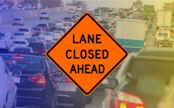 Traffic, lane closed