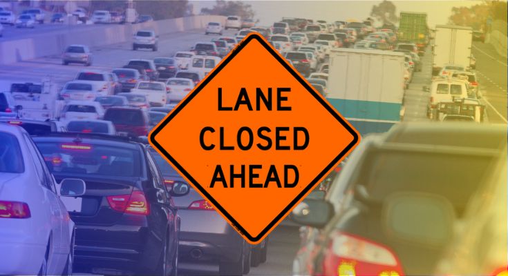Traffic, lane closed