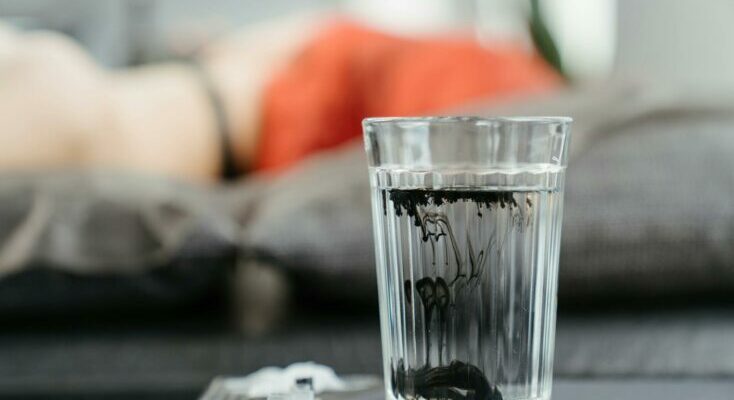 Drinking glass with water