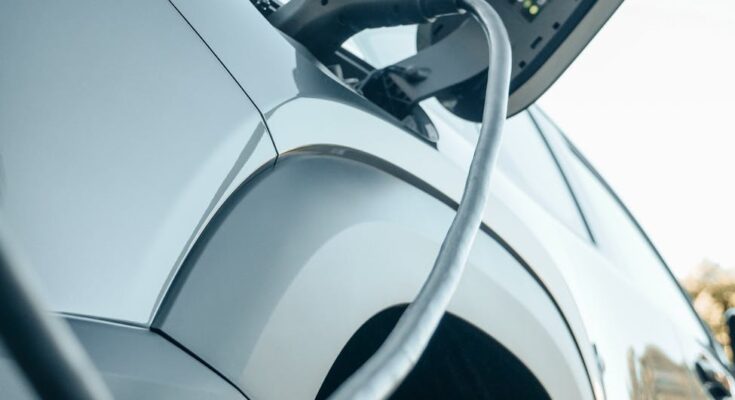an electric car charging