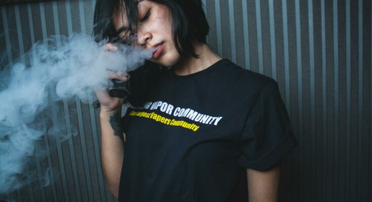 Woman vaping