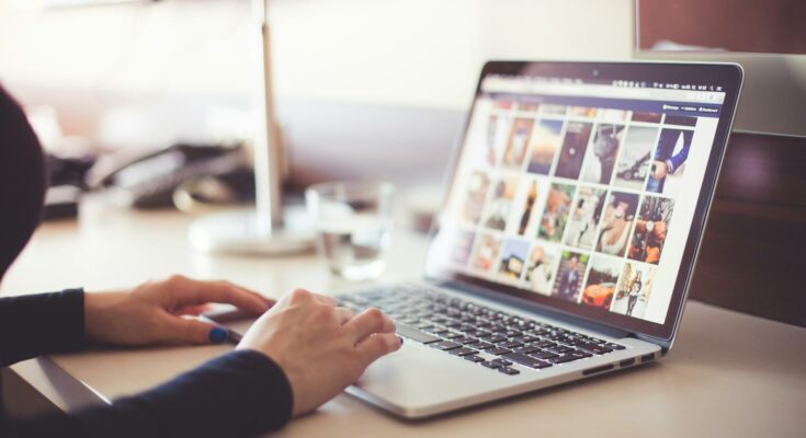 Person using laptop computer