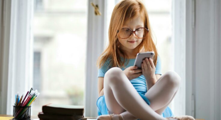 Girl using smartphone