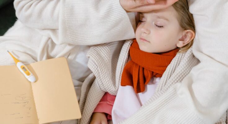 Woman with sick child
