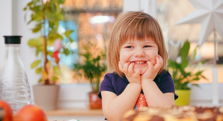 Toddler smiling