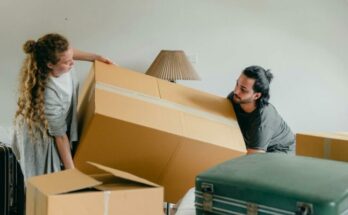 Man and woman moving