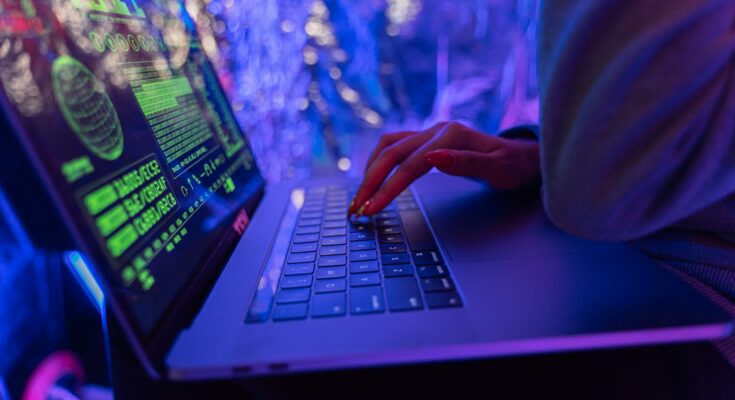 Person using laptop computer