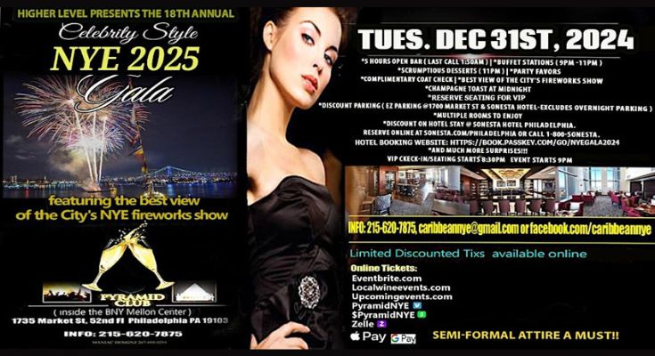 The Annual Celebrity Style New Year's Eve Fireworks Gala at the Pyramid Club
