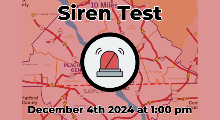 Emergency Warning Siren Test Around Peach Bottom Energy Center