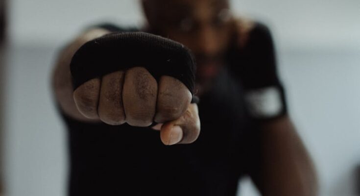 Man throwing punch