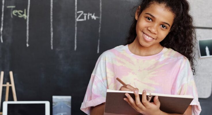 Girl in school