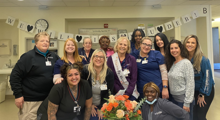 Staff at CCH celebrate a retirement.