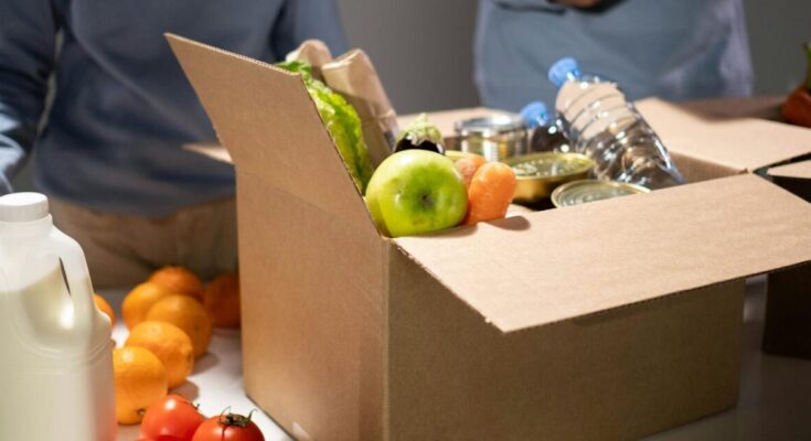 Food and drinks inside the carton box