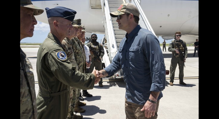 Defense Secretary Pete Hegseth arrived today in Guam