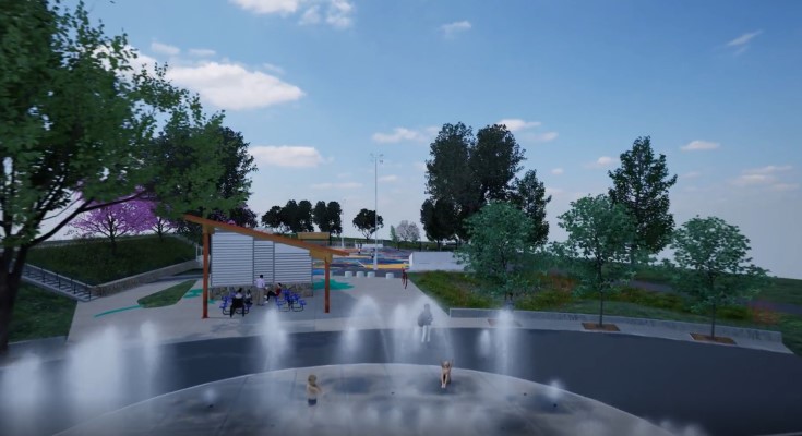 Ash Park development rendering.water.feature. credit.JMT