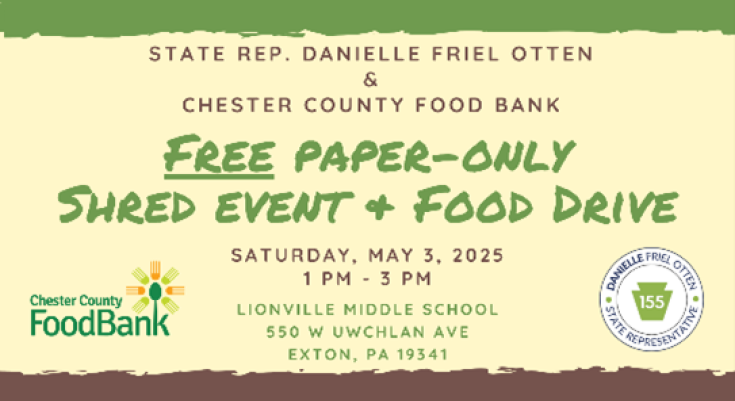 Otten, Chester County Food Bank to host Paper-Shredding Event & Food Drive