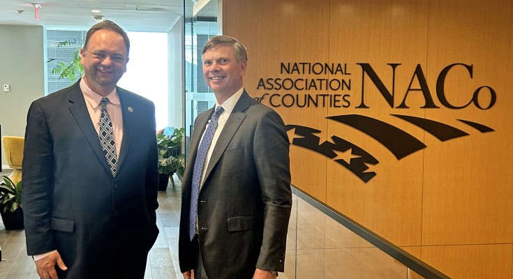 Chester County CEO David Byerman (left) with NACo CEO Matthew Chase