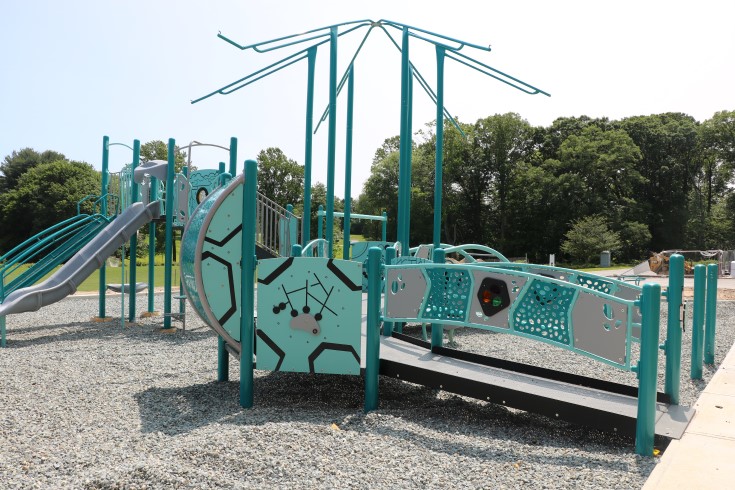 Newly installed playground equipment at the Engle campus