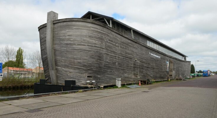 Massive wooden structure resembling Noah s ark