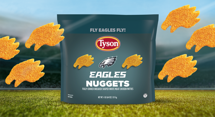 Eagles-shaped chicken nuggets