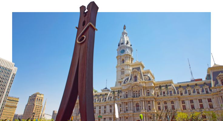 Clothespin Sculpture near Philadelphia City Hall