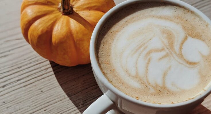 Mug of cafe latte