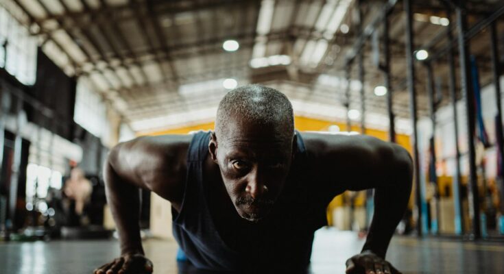 Man doing push ups
