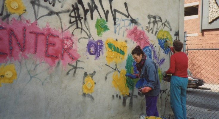 1991 First day of PMG_West Wall April_IZ with Laurel True