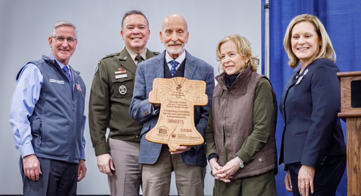 George Lake, a 30-year U.S. Marine Corps veteran and owner of Thistle Creek Farms in Huntingdon County