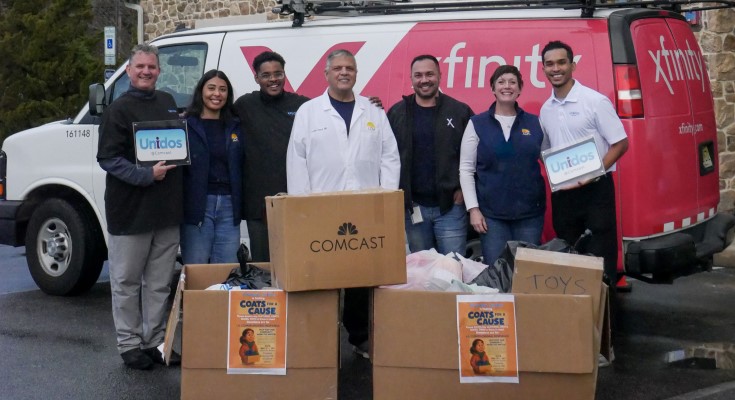 Comcast employees donating warm coats, shoes, and toys to patients of LCH and beyond