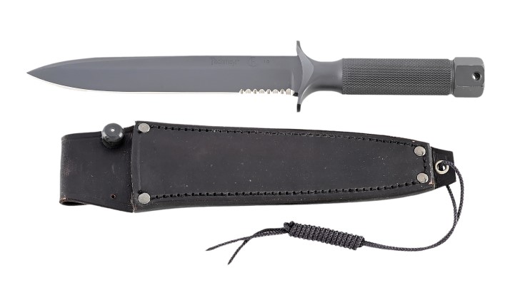 Hard-to-find early 1990s Chris Reeve South Africa field survivor Pre-Project 1 Pachmayer integral hex head pommel knife.