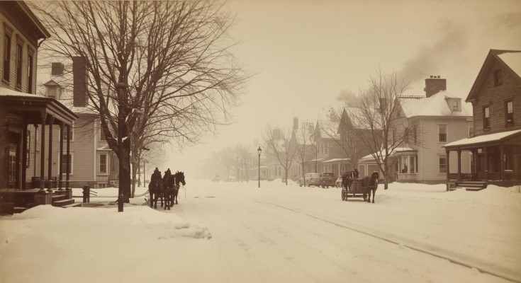 Photograph of the City of Coatesville, Pennsylvania, with snow (1899)