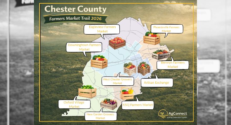 2026 Chester County Farmers Market Trail map