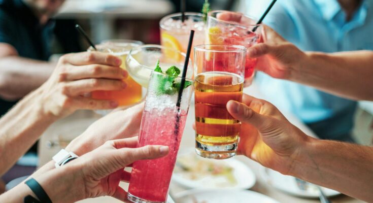 group of people doing cheers