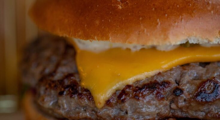close up shot of a burger