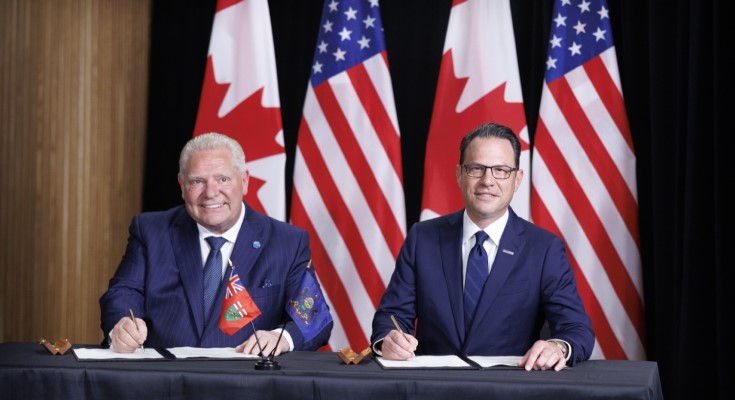 Governor Josh Shapiro and Ontario Premier Doug Ford