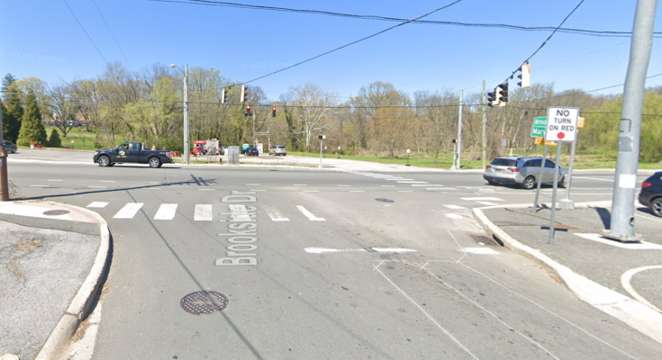 Brookside Drive, at the intersection of North Maryland Avenue