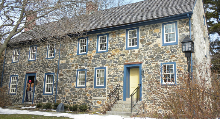 House in the Fairville, PA Historic District, at NE corner of Kennett Pike and Fairville Road.