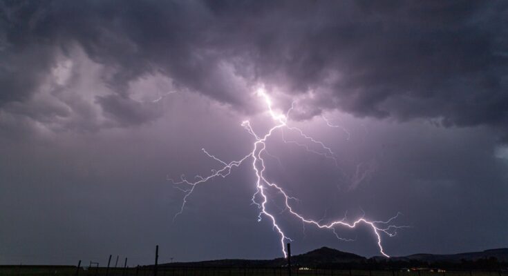 dramatic lightning storm