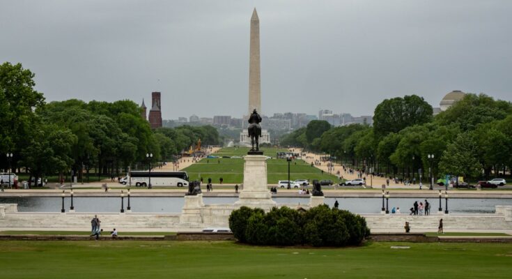 view of washington monument in national mall