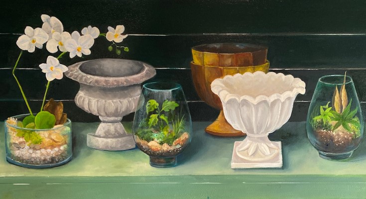 Still Life with White Orchid by Gay Walling