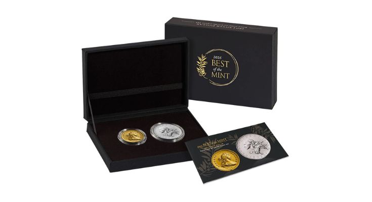 Best of the Mint 1804 Silver Dollar Gold Coin and Silver Medal Set