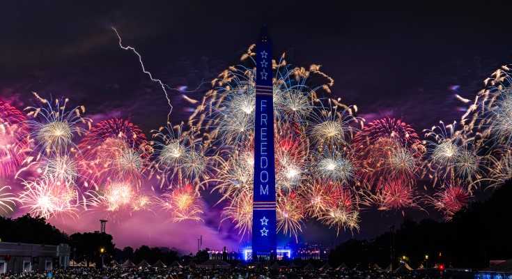 Pyrotecnico's Guinness World Record display lights up the National Mall in Washington