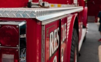 red and white fire truck